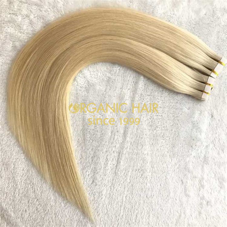 Full cuticle Hightlight balayage virgin human tape in hair A103